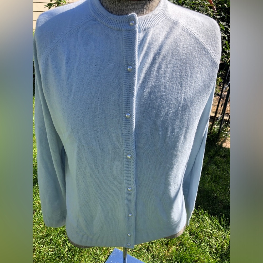 Women’s Light Blue Button-Front Cardigan Sweater